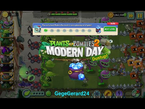 Plants vs. Zombies 2 - Epic quest: MODERN DAY DUSTUP!, stage 1