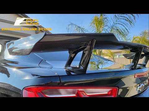 Extreme Online Store | 6th Gen Camaro Carbon Fiber Rear Spoiler High Wing Installation