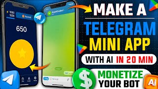 Make a Telegram Mini App with AI with 20 Minutes | Monetize Your Bot & Publish for FREE