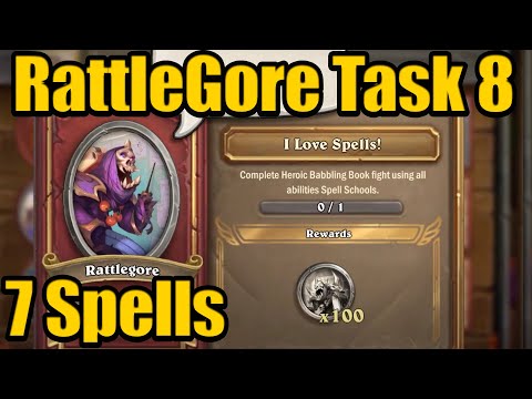RattleGore Event Task #8: All 7 Spell Schools! Heroic Babbling Book - Hearthstone Mercenaries Guide