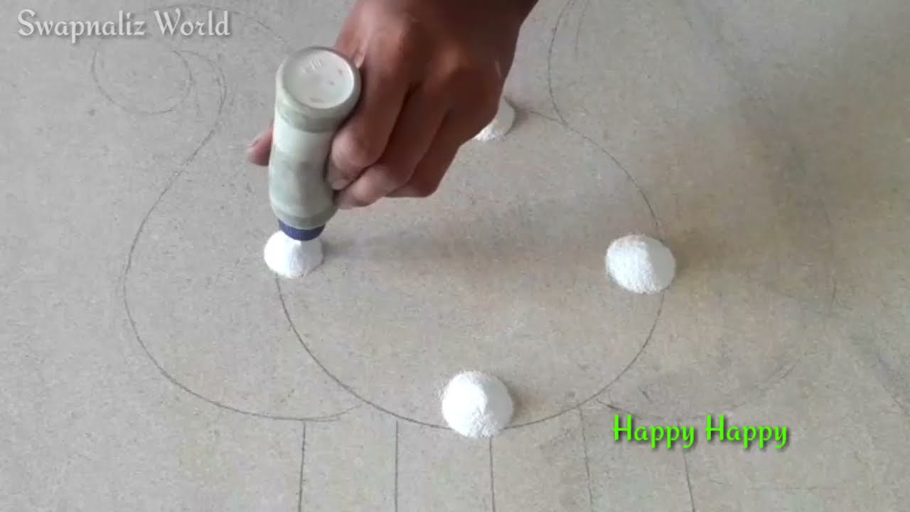 easy peacock rangoli design by happy happy swapnali