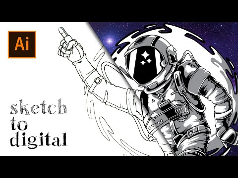 Sketch to Digital - Astronaut