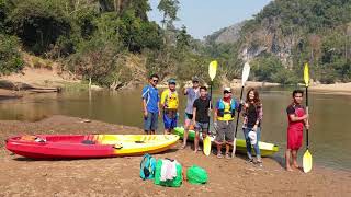 preview picture of video '#Kayaking Along Xeabangfai River Cave 4 Hours_Ningping village to Pakphanang village.'