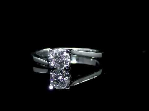 .55 CT VS2 F ROUND CUT DIAMOND SOLITAIRE RING IN 14K WHITE GOLD