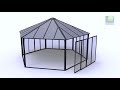 Garda gesloten paviljoen polycarbonaat grijs | video 1