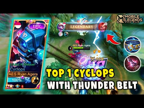 TOP 1 CYCLOPS with THUNDER BELT, NEW ITEM CYCLOPS - Cyclops Mobile Legends