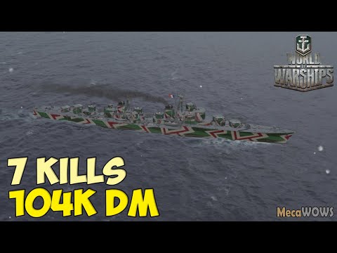 World of WarShips | Kléber | 7 KILLS | 104K Damage - Replay Gameplay 4K 60 fps