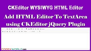 Add WYSIWYG HTML Editor to Textarea with CKEditor