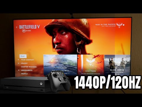 Part of a video titled What happens when you use 1440p/120hz on your Xbox one X