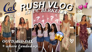 RUSH AT UC BERKELEY | vlog, ootds, & bid day! + where i ended up...