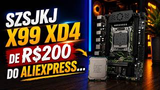 A MELHOR PLACA MÃE X99 DE R$200 DO ALIEXPRESS? SZSJKJ X99 XD4, TESTE COM O 2697AV4