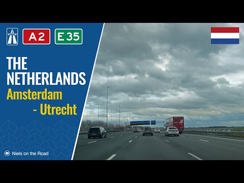 Driving in the Netherlands: Rijksweg A2 E35 from Amsterdam to Utrecht