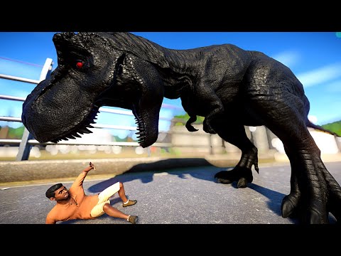 Nervous Allosaurus attacking Rex Dinosaur in Isla Tacano! - Dinosaurs Battle