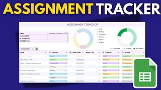 Assignment Tracker Google Sheets - Simple Tutorial (2026) | FREE Template