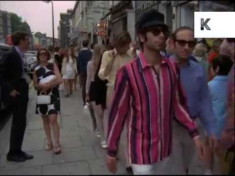 Late 1960s King's Road London, 60s Fashion, Street Style, 35mm Archive Footage