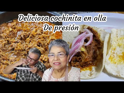 RECETA COCHINITA EN OLLA DE PRESIÓN PASO A PASO FACIL Y DELICIOSA 😋🧅🧄🍋🌶