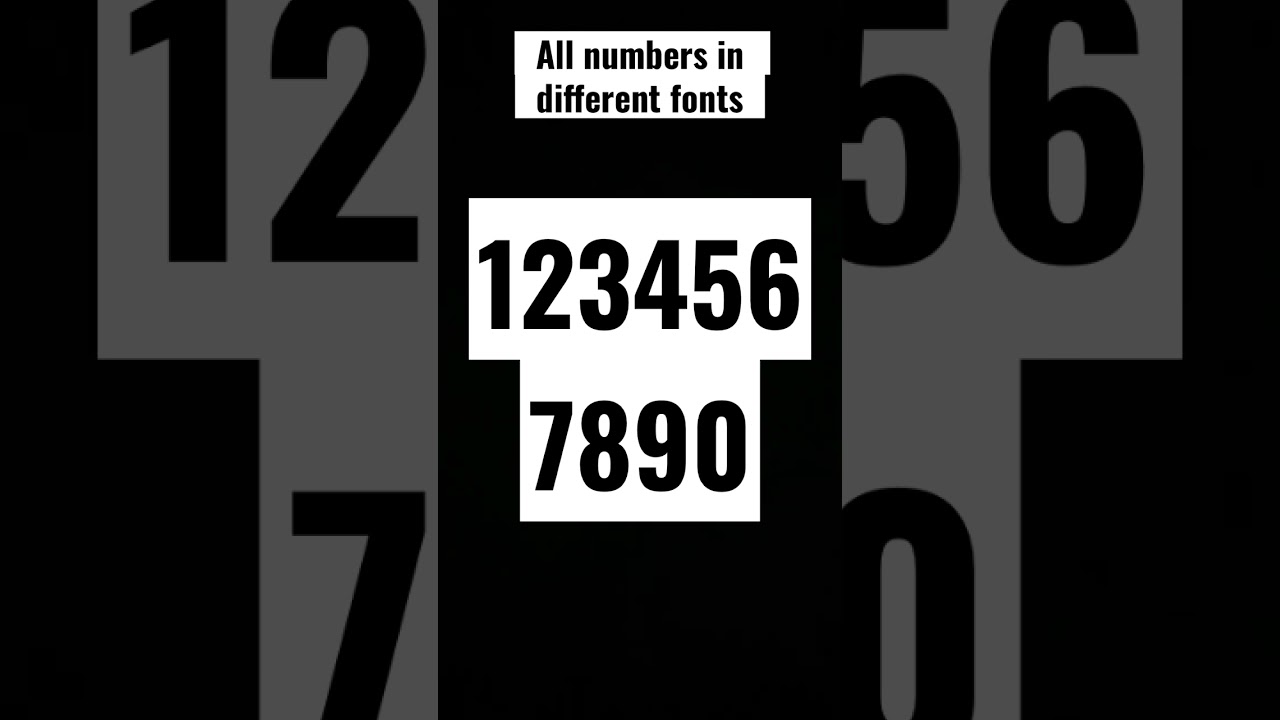 All numbers in different fonts (Heavy)