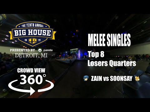 The Big House 10 - Crowd View: Melee Singles Top 8 | Losers Quarters | Zain VS Soonsay [360 VR]
