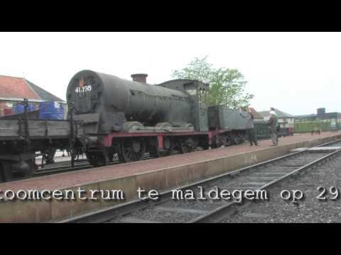 1922 Stoomlocomotief 41.195 uit 1910 kwam naar het Stoomtreincentrum te Maldegem./STMAL