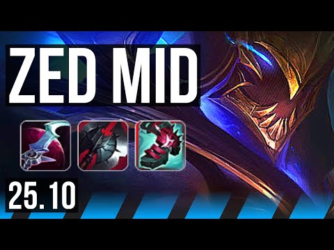 ZED vs TRYNDAMERE (MID) | 10/0/9, 8 solo kills, Legendary | KR Master | 25.10