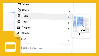 Google Slides Tutorial: Create a Table