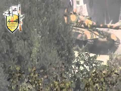 رصد كتيبة سيف الإسلام لدبابات قوات النظام في بلدة زملكا في ريف دمشق