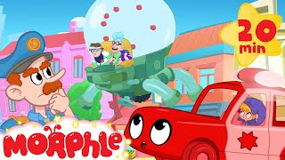 My Red Police Car in: The Bandits are not Bandits Anymore? - Morphle the superhero videos for Kids!