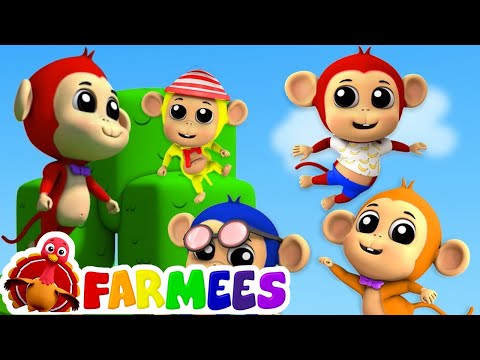 năm con khỉ nhỏ | vần cho trẻ sơ sinh | Five Little Monkeys | Preschool Song | Children Rhyme