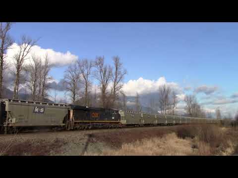 RARE!!! CP 601 (Potash Train) W/ CSX CM44AC @ Sumas Mtn. BC Canada 01FEB22 CP AC4400CW 8563 Leading
