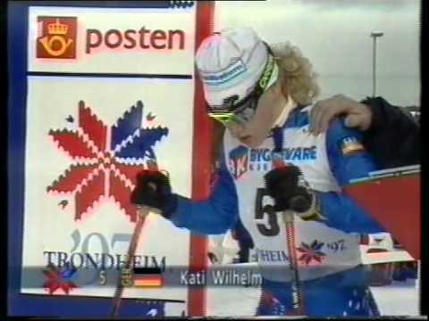 Kati Wilhelm starting 30C Trondheim 1997 - ARD