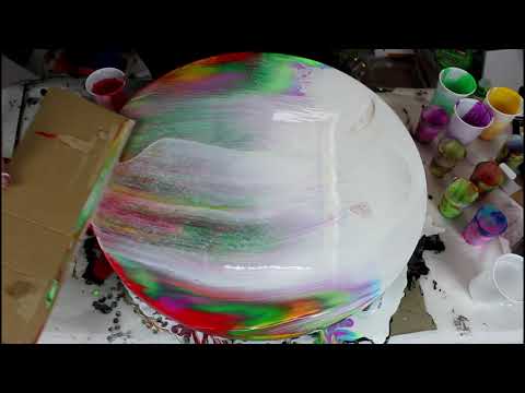 Fluid Acrylic Painting - Swipe Technique And the Importance Of A Leveled Surface