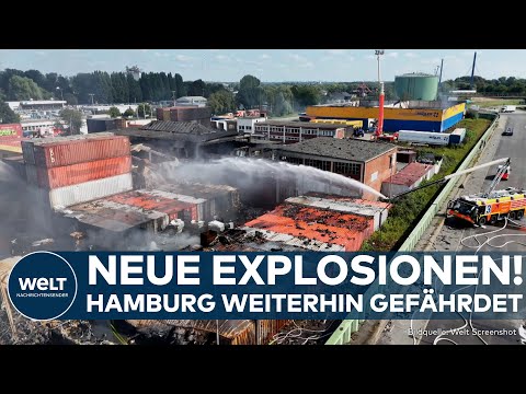 HAMBURGER HAFEN: Neue Explosionen nach Großbrand – Feuerwehr seit drei Tagen im Dauereinsatz