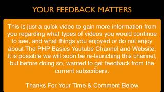 Download the video "Feedback Request | The PHP Basics"