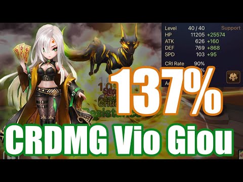 【Summoners War RTA】Insane Power Giou with CRDMG 137% & VioRevenge😎😎😎