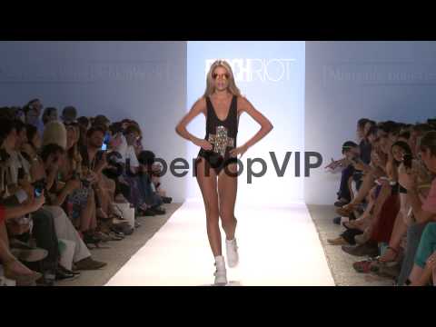 Models walk the runway during  Anna Kosturova / Beach Rio...