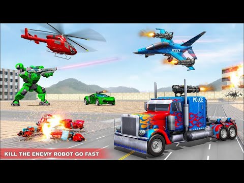 Red Optimus Prime Robot Game Transformers Police Truck Robot Game – Dino Robot Car Games 3d Go Jins