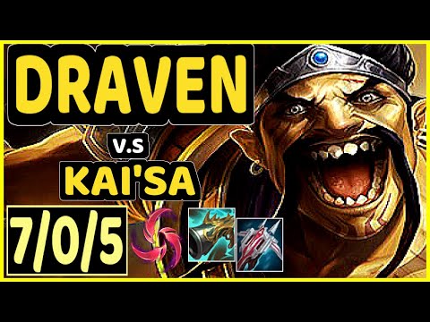 DRAVEN vs KAI'SA - 7/0/5 KDA BOTTOM ADC CHALLENGER GAMEPLAY - EUW