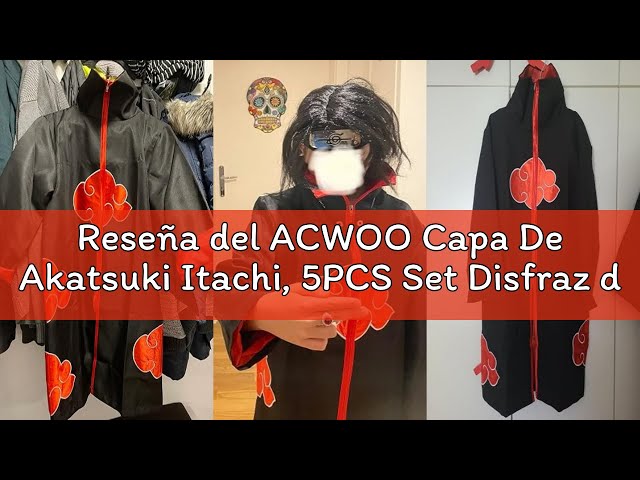 Vídeo relacionado con ACWOO Capa de Anime Ninja, 5PCS Set Disfraz de Capa Ninja Cosplay, Abrigo Akatsuki con Diadema Accesorios Traje, Disfraz de Carnaval para Adulto y niños, Unisex, Halloween, Navidad, Fiesta(M)