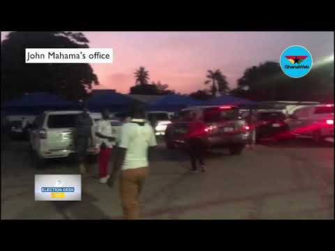 Watch the mood at Mahama’s office after the election was declared
