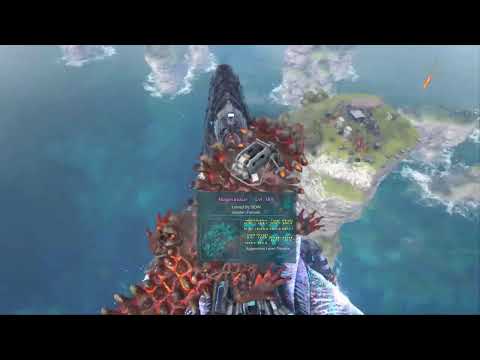 Magmasaur And Space Whale Raiding Ocean Pillar