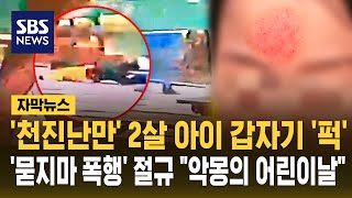 '천진난만' 2살 아이 갑자기 '퍽'..'묻지마 폭행' 절규 "어린이날 악몽 됐다" (자막뉴스) / SBS