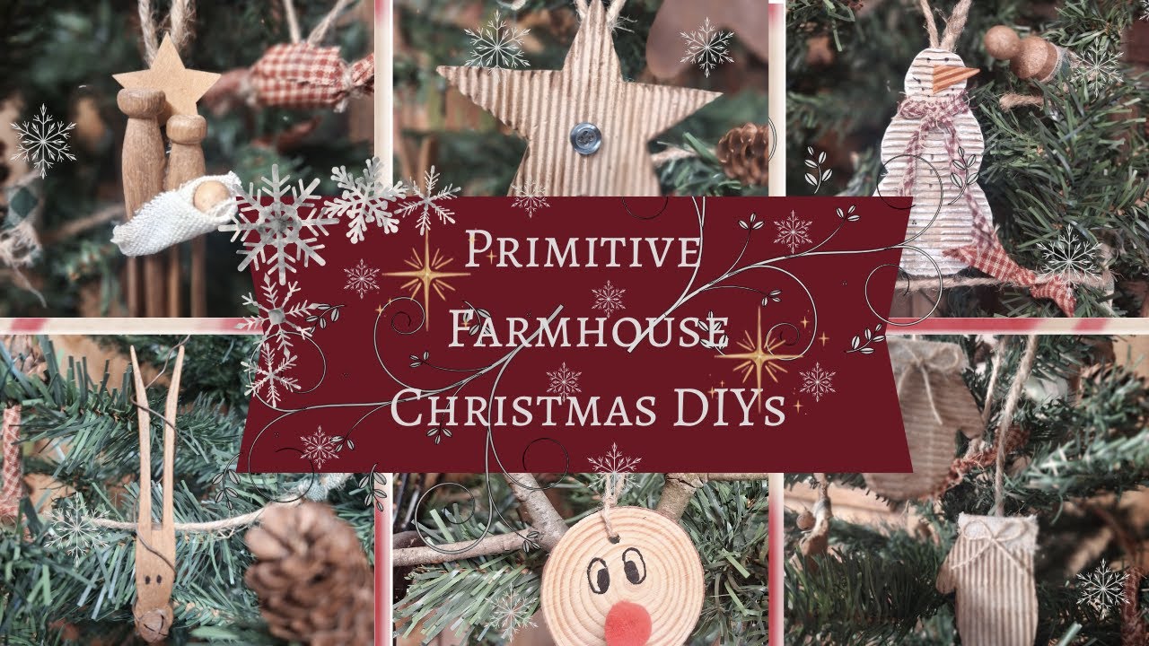How to Make Rustic Christmas Ornaments DIY | Handmade Christmas Ornaments | Vintage Farmhouse DIYS