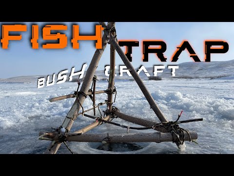 Fish Trap Bush Craft Ice Fishing Challenge From Ovens Rocky Mountain Bushcraft! Primitive Fishing!