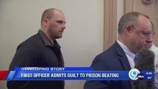 First officer admits guilt in prison beating