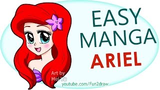 How to Draw A Manga Ariel Easy Step by Step - Fun2draw