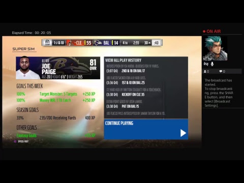 Madden 18 career mode WR Ep2 raven vs brown
