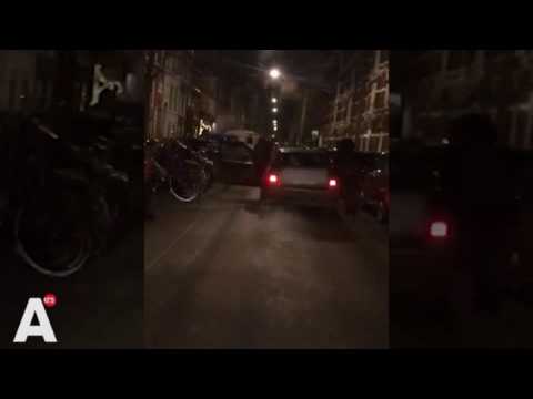 Bizarre beelden: Man meegesleurd door auto na verkeersruzie