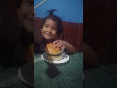 Ambrin First Buger She ate like a Cake...