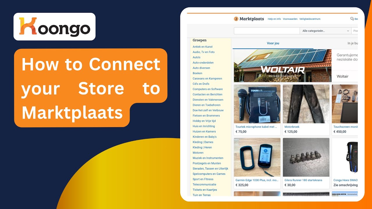 How to Connect your Store to Marktplaats | Koongo