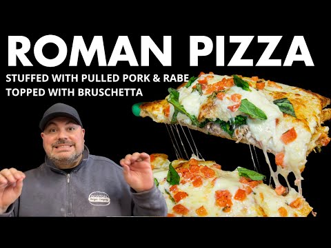 How to Make A Stuffed Roman Pizza | With Pulled Pork and Broccoli Rabe